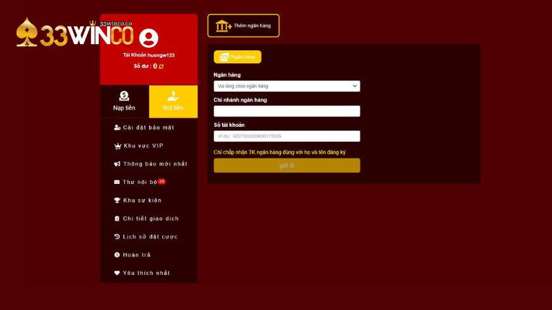 Điều kiện cần đáp ứng trước khi rút tiền 33Win
