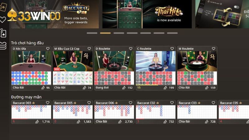 Ưu điểm nổi bật của sảnh casino trực tuyến 33Win
